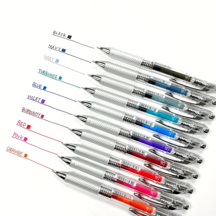 Bolígrafo Pentel EnerGel (EnerGel Infree), punta de 0,7 mm, juego de 10 colores (BL77TL-10)