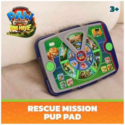 PAW Patrol: The Dino Movie, Rescue Mission Pup Pad with 18 Missions, Lights, Sounds and Sized for Little Hands, Nursery Toys for Boys and Girls Ages 3+