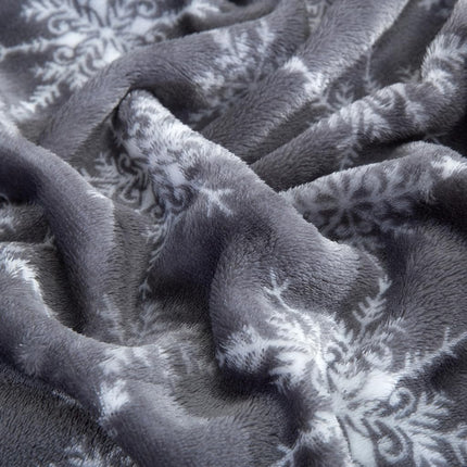 Elegant Comfort Luxuriously Soft 4-Piece Holiday Velvet Plush Flannel Sheet Set - Premium Quality - Cozy Warm, Christmas Fuzzy Velvet Flannel Fleece Deep Pocket Sheet Set - Cal King, Gray Snowflake