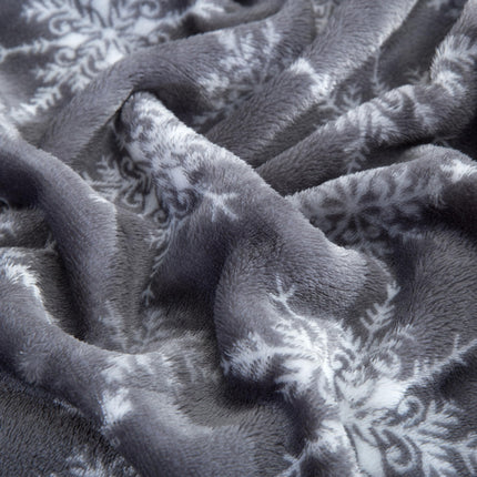 Elegant Comfort Luxuriously Soft 4-Piece Holiday Velvet Plush Flannel Sheet Set - Premium Quality - Cozy Warm, Christmas Fuzzy Velvet Flannel Fleece Deep Pocket Sheet Set - Twin XL, Gray Snowflake