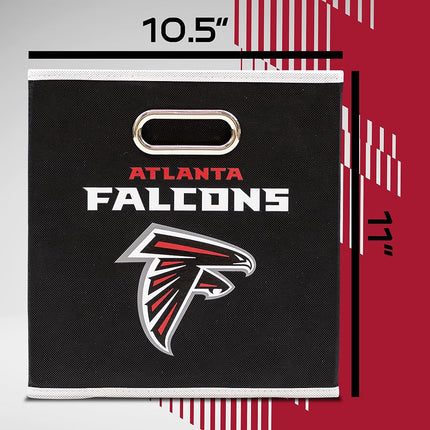 Franklin Sports NFL Atlanta Falcons Collapsible Storage Bin NFL Folding Cube Storage Container Fits Bin Organizers Fabric NFL Team Storage Cubes One Size
