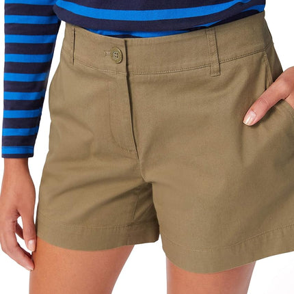 Nautica Pantalones Cortos Sólidos de Algodón Elástico a Medida Cómodos para Mujer, Camuflaje Urbano, 14