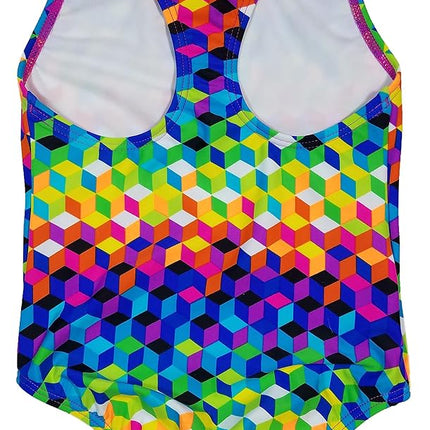 Bañador de una pieza Speedo para niña Racerback Sport Splice (EE. UU., Talla, X-pequeña, Regular, Azul mar turquesa/Verde lima neón)