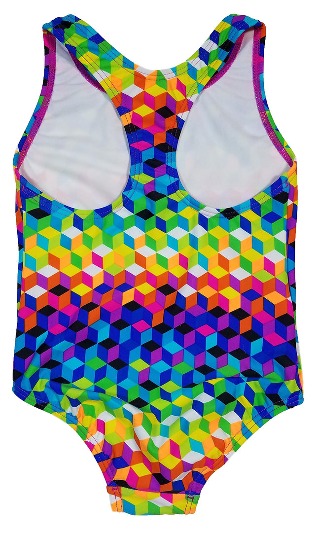 Maillot de bain une pièce Speedo Racerback Sport Splice pour filles (US, Alpha, X-Small, Regular, Bleu mer de Turquie/Vert fluo)