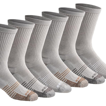 Calcetines de tripulación Dickies Hydro-Cool con control de humedad para hombre, (6 pares), gris (6 pares), grande