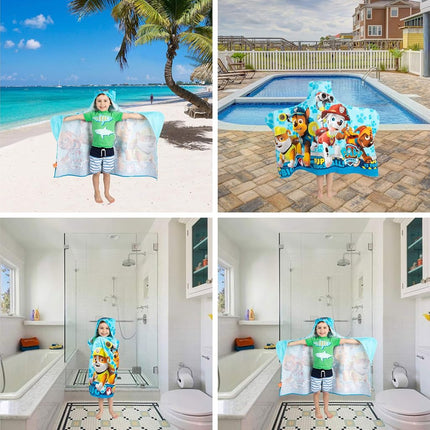 Toalla con capucha de felpa de algodón suave Franco Kids Bath and Beach, 24" x 50", Paw Patrol Azul