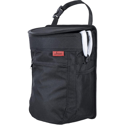 Poubelle de voiture anti-débordement Lusso Gear, pour détritus – Doublure amovible et poches de rangement – Garde la voiture, l'auto, le moteur propre, organisé et sans odeur – Grande capacité de 9 L (noir)