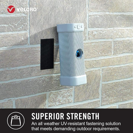 VELCRO Brand | Heavy Duty Extreme Outdoor Stick On Tape | Cut-to-Length Industrial Extra Strong Double Sided Hook & Loop Self Adhesive Tape Perfect for Home, Office, Garage Use | Black | 3m x 25mm