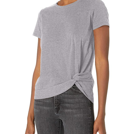 Nautica Women's Classic Fit Side Knot Top, Stormy Grey Heather, M