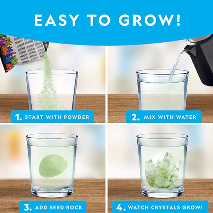 Kit de cultivo de cristales gigantes National Geographic - Crea tu propio cristal gigante que brilla en la oscuridad en unos pocos días con este kit para hacer cristales, kit de ciencia, kit de cultivo de cristales para niños