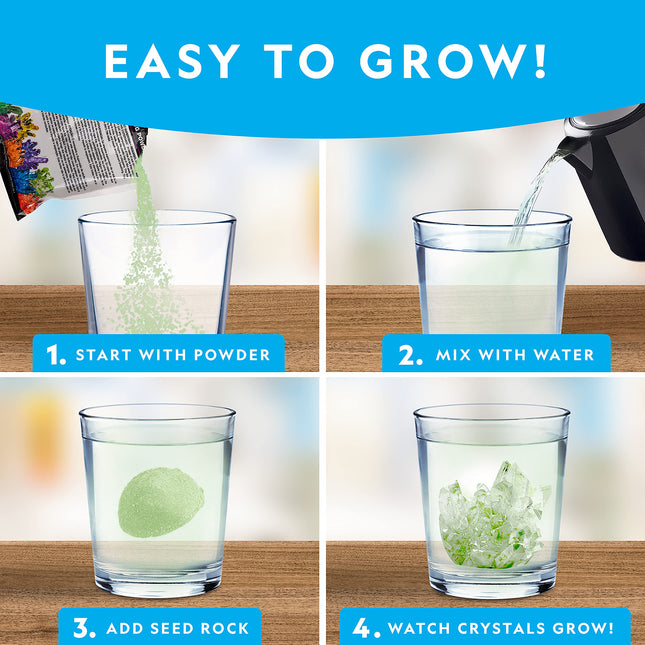 National Geographic Jumbo Crystal Growing Kit - Grow Your Own Giant Glow in The Dark Crystal in a Few Days with This Crystal Making Kit, Science Kit, Grow Crystals for Kids