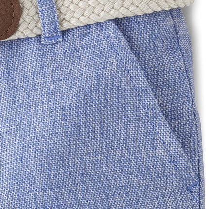 Gymboree Boys' and Toddler Belted Twill Chino Shorts, Boy That's Blue, 2T
