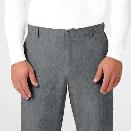 WonderWink Men's Flat Front Cargo Scrub Pant, Charcoal Heather, 3X