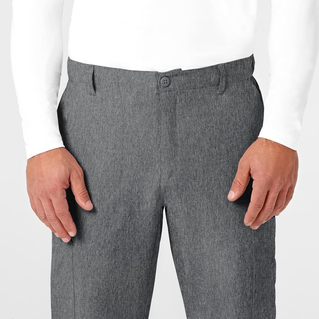 WonderWink Men's Flat Front Cargo Scrub Pant, Charcoal Heather, 3X