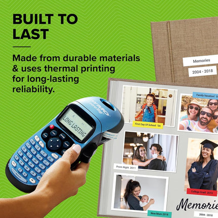 DYMO Bundle LetraTag 100H Handheld Label Maker with 3 Bonus Labeling Tapes, Easy-to-Use, Great for Home and Office Organization, Silver