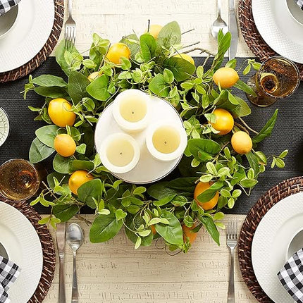 DII Woven Indoor Outdoor, Polyvinyl Chloride (PVC), Black, Table Runner, 14x72