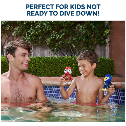 SwimWays Paw Patrol Floatin' Figures, Swimming Pool Accessories & Kids Pool Toys, Paw Patrol Party Supplies & Water Toys for Kids Aged 3 & Up, Chase & Marshall 2-Pack