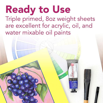 Strathmore 300 Series, Canvas Pad, 12x16 inch, 10 Sheets – Triple Primed, 100% Cotton Canvas, Plein Air Artists, Acrylic Paint and Oil Paint, White