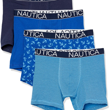 Nautica Men's Cotton Stretch 4 Pack Boxer Briefs, 