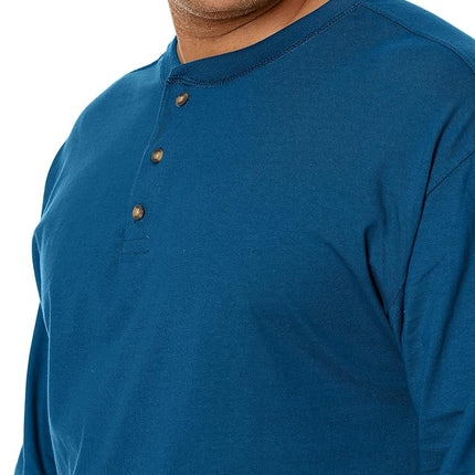Hanes Mens Beefy-t Long Sleeve Henley-shirts, Petro Teal, M UK