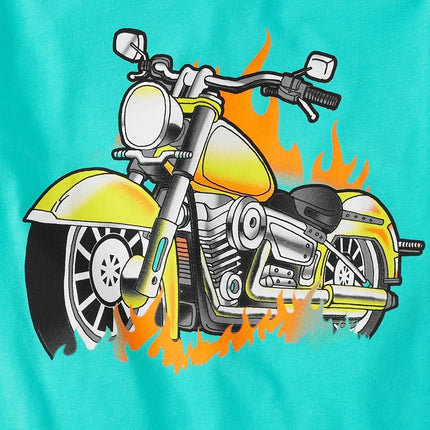 The Children's Place Boys' Vehicle Short Sleeve Graphic T-Shirts,multipacks, Racecar/Beach Car/Motorcycle, X-Large