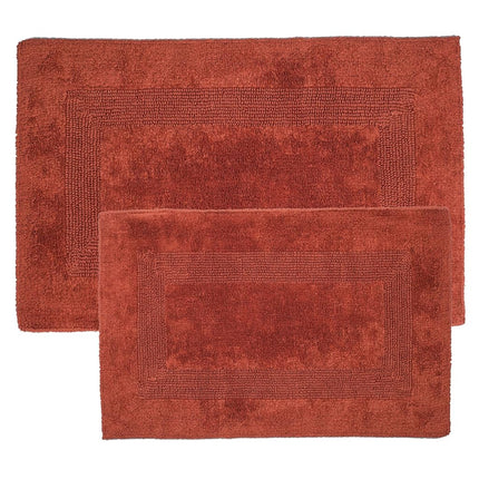 Bedford Home 100 Percent Cotton 2 Piece Reversible Rug Set - Brick