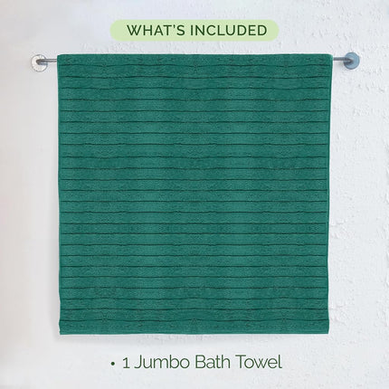 Elegant Comfort 100% Turkish Cotton Corduroy Ribbed Luxury Jumbo Bath Towel Ultra Soft - 35 x 70 Inch - Luxury Spa Premium Hotel Quality Highly Absorbent and Quick Dry Large Bath Towel, Turquoise