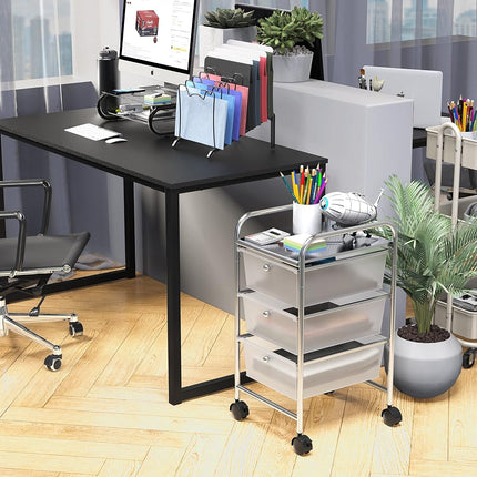 Simple Houseware 3 Drawer Rolling Storage Cart, Chrome