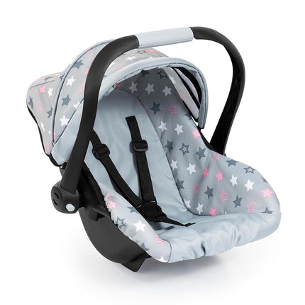 Bayer Design 67907AA Doll car seat, with sun canopy, adjustable handle, harness, for dolls up to 46 cm, attachable to Neo Vario, Xeo dolls prams, for children 3+ age