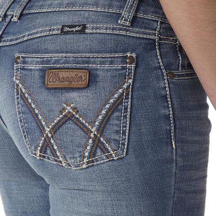 Wrangler Women's Retro Mae Mid Rise Stretch Boot Cut Jean, Deadwood, 11W x 30L