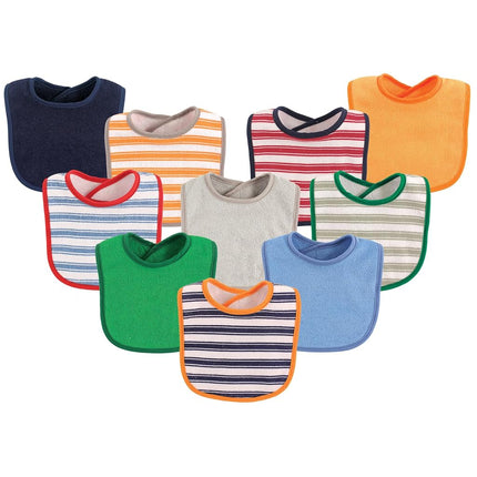 Luvable Friends Unisex Baby Cotton Terry Bibs, Boy
