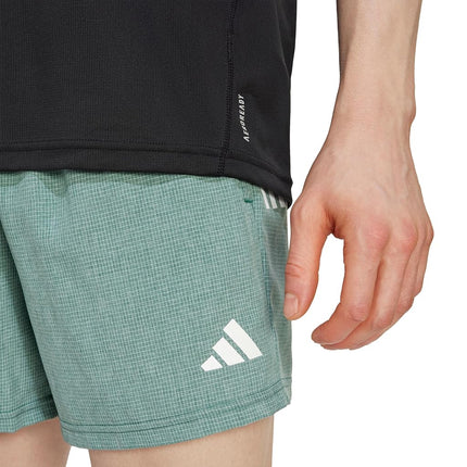 adidas Men's AEROREADY Own The Run Shorts, Collegiate Green/White Melange, XS / 5L