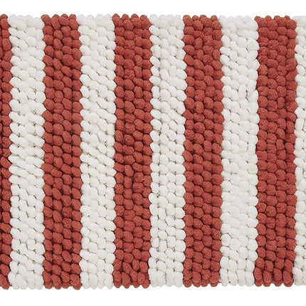 Refinery29 James Striped Noodle Cotton Chenille Bath Rug, 21" x 34", Orange