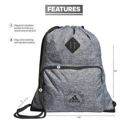 adidas Unisex's Classic 3s 2 Sackpack Bag, Jersey Onix Grey/Black, One Size
