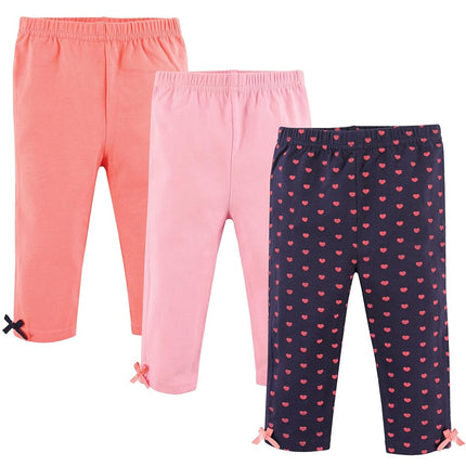 Pantalones y leggings de algodón Hudson Baby para bebés niñas, Corazones, 4T