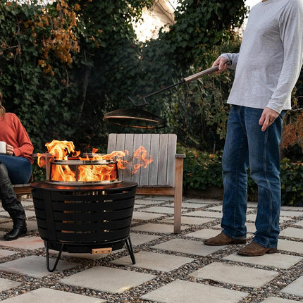 Tiki Heavy-Duty Stainless Steel Fire Pit Poker – 32.9" Two-Piece Fire Poker for Fire Pits, Campfires & Fireplaces – Durable Outdoor Fire Pit Accessory