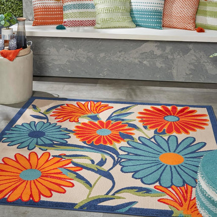 Tapis Nourison Multicolor 1,5 x 1,5 m, facile à nettoyer, ne perd pas ses poils, pour chambre, salon, salle à manger, cuisine (1,5 x 1,5 m)