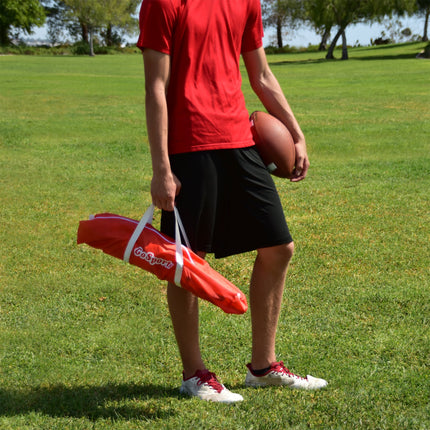 GoSports Football Xtraman Mannequin d'entraînement de défenseur pour Quarterback | QB Receveur pour la précision de la passe, les exercices de jeu de jambes et la pratique du blocage des joueurs de ligne
