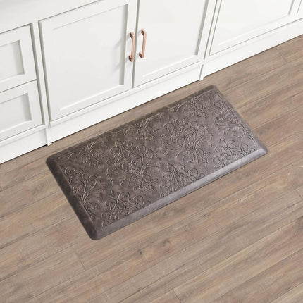 Chef Gear - Alfombrilla de Cocina Antifatiga Wellness - Diseño Marni - Alfombrilla de Chef Acolchada y Cómoda - Piel Sintética - Alivio al Cocinar y Estar de Pie - Antideslizante - Medidas 17.5"x32" - Moca