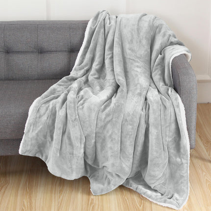 Elegant Comfort Reversible, Solid Sherpa Throw Bla