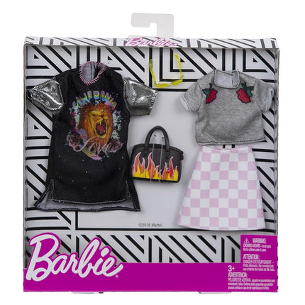 Barbie - Pack de moda de camiseta Rockband a cuadros