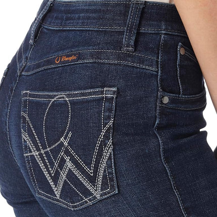 Wrangler Women's Cool Vantage Q-Baby Mid Rise Boot Cut Ultimate Riding Jean, Dark Dynasty, 9W x 30L