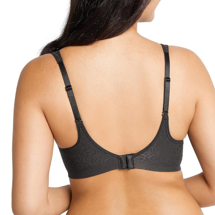 Soutien-gorge couvrant Bali Comfort Revolution pour femme, motif tourbillon noir, 34DD