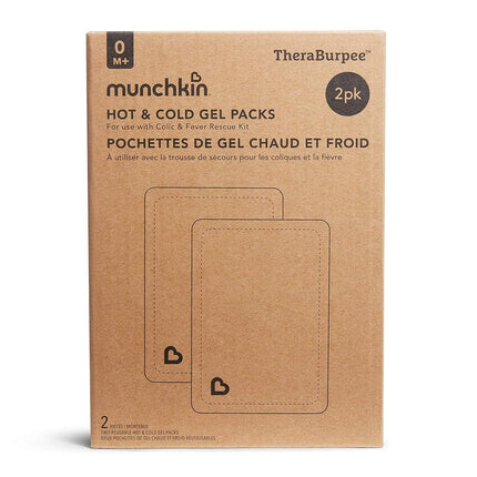 Munchkin® TheraBurpee 2 Pack Premium Hot & Cold Gel Pack for use with Colic & Fever Rescue Kit, Fabric-Covered, Reusable, Gray