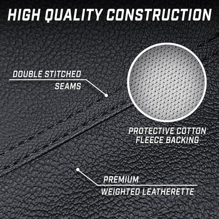 GoSports 7 ft Premium Leatherette Pool Table Cover - Waterproof & Tearproof - Heavy Duty Indoor & Outdoor Billiard Table Cover - Black