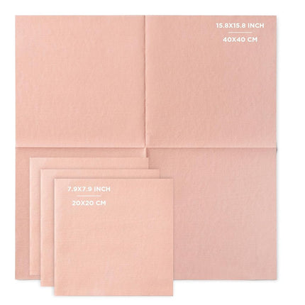 Mellow Rose Linen-Feel Dinner Paper Napkins, For Dinners Parties and Catering Supplies, Disposable and Fully Biodegradable Airlaid Napkins, 60 Pack