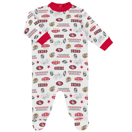 NFL San Francisco 49Ers Juego de regalo de 3 piezas: body, pijama con pies y gorro para bebé, rojo San Francisco 49Ers Nuevo, 0-3 meses