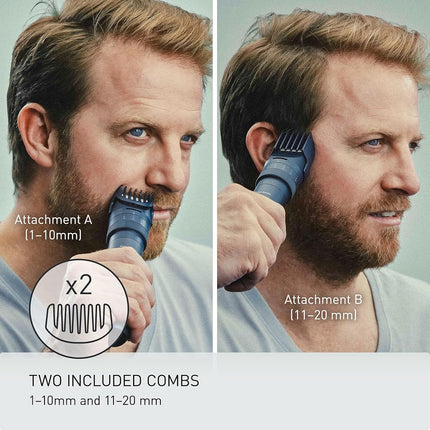 Panasonic MultiShape Electric Trimmer for Beard and Hair, 39 Adjustable Cutting Lengths and Advanced Blade System, Cordless Waterproof Wet/Dry Clipper for Men - ER-ACKN1-HB