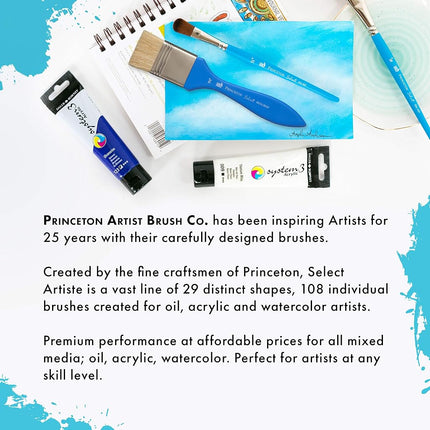Princeton Select Artiste Filbert Paintbrush, Synthetic, Wood, Multicolor, Size 8