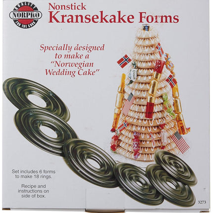 Norpro 3273 Cake Forms Nonstick Kransekake Norwegian Dessert Ring Tower New 3273